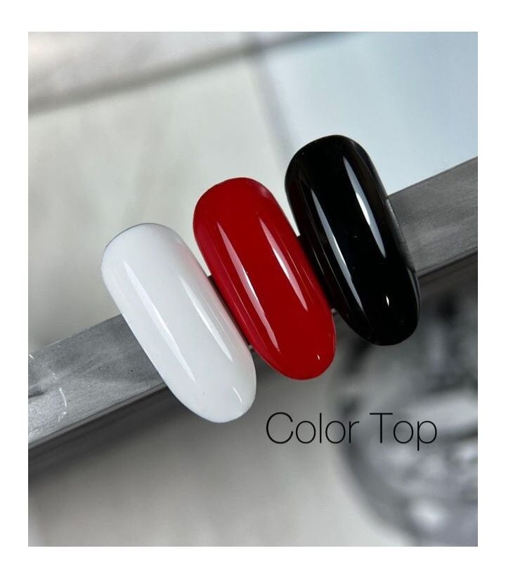 SAGA. No Wipe Color Top, Red, 10 ml. Топ без липкого шару, червоний #3
