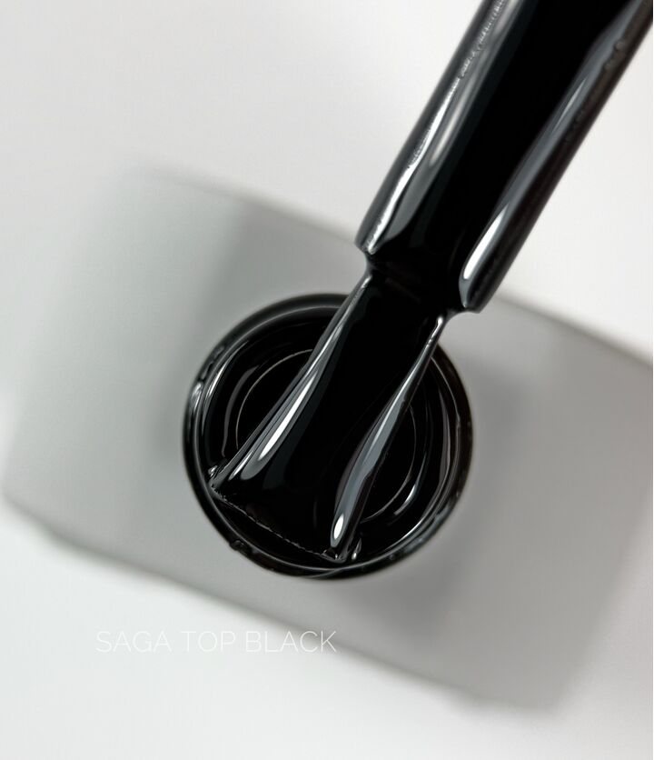 SAGA. Gel Polish, Super Black, 10 ml. Гель-лак, чорний #2
