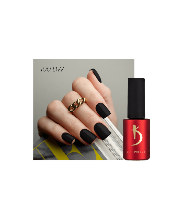 KODI Gel polish #100BW ULTRA Black, nasycona czerń, 7 ml, gel polish #2