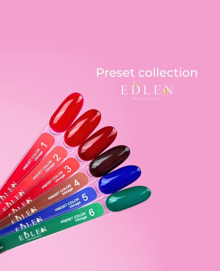 EDLEN. Gel Polish Preset color №1, Vitrage, 9 ml, вітражний гель-лак #2