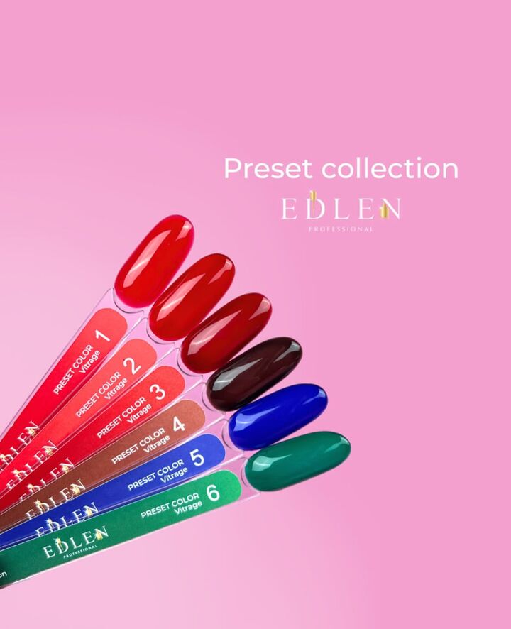 EDLEN. Gel Polish Preset color №2, Vitrage, 9 ml, вітражний гель-лак #2