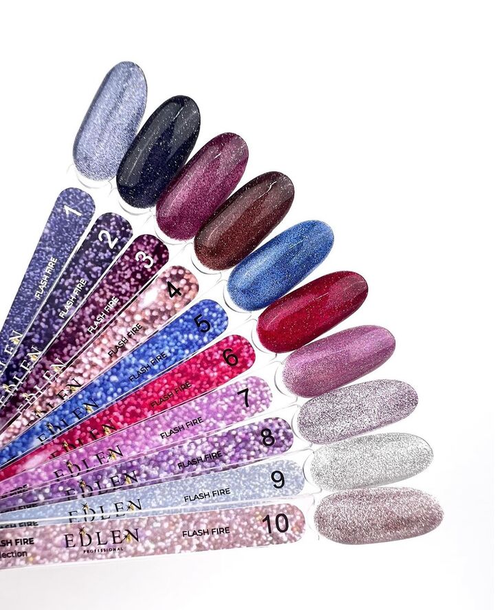 EDLEN Gel Polish Flash Fire №02, 9 ml, світловідбиваючий гель-лак #4