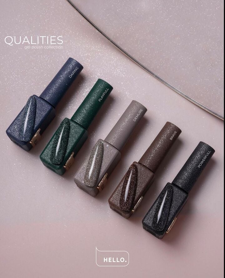 HEYLOVE. Reflective Gel Polish, BRAVE, 15 ml, гель-лак, коричневий зі срібними світловідбиваючими частинками #7