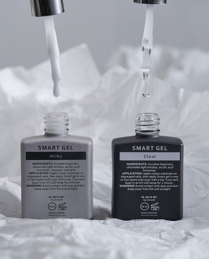 HEYLOVE. Smart gel, CLEAR, 15 ml, builder gel in a bottle, gel para extensión, transparente #2
