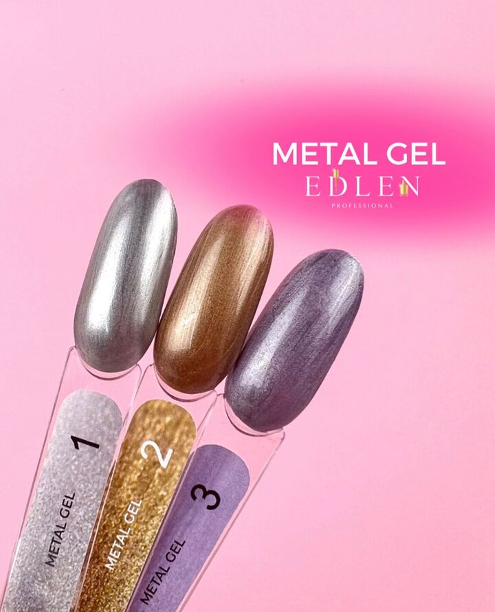 EDLEN. Metallic Gel #2, Gold, 5 ml, гель-фарба, золото #2