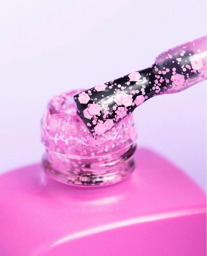 DNKa’. "Sakura" Top coat, 12 ml, топ з рожевими пластівцями #4