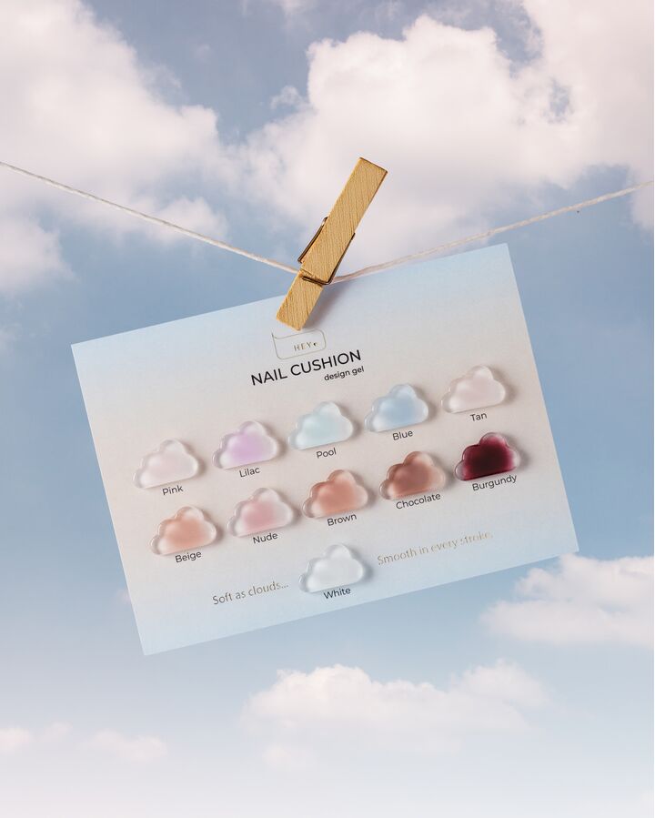 HEYLOVE. Nail Cushion set «White», 6 pcs, набір гелевих фарб для омбре, стемпінгу та малювання #5