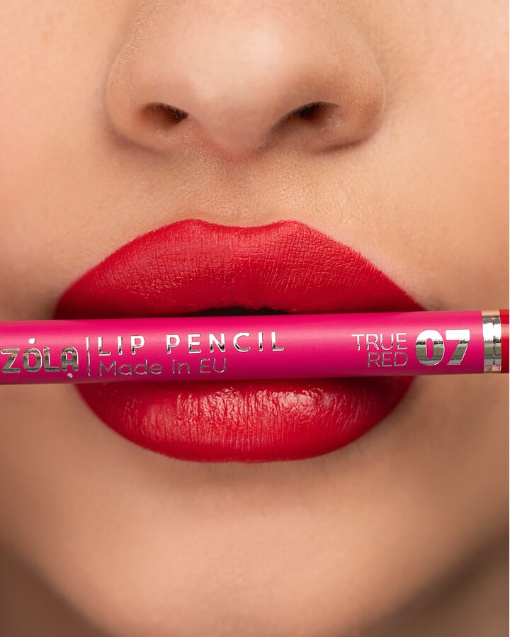 ZOLA. Lip Pencil, #07, True Red. Олівець для губ, червоний #4