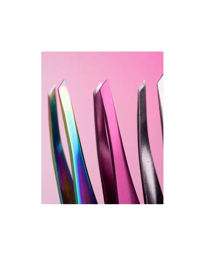 ZOLA. Eyebrow Tweezer, Light Pink. Пінцет скошений професійний для брів #3