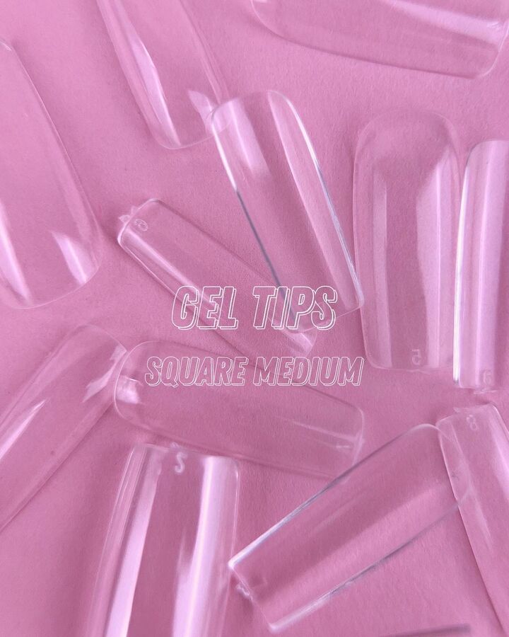 LUNAmoon. Gel Tips, Square Medium, 500 Stück, Gel-Nail-Tips, mittleres Quadrat #3