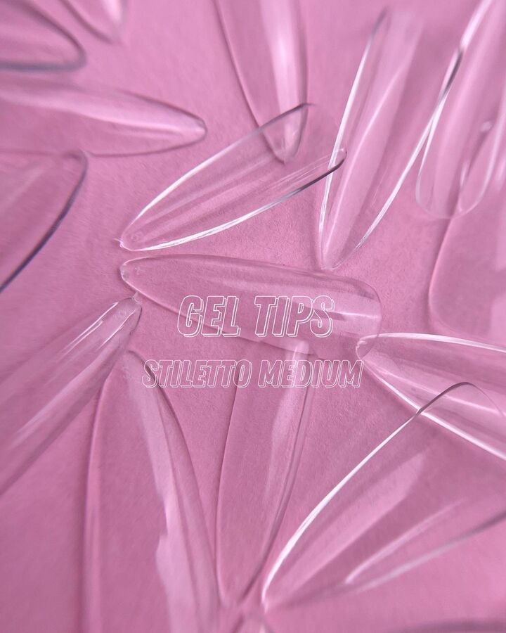LUNAmoon. Gel Tips, Stiletto Medium, 500 шт, гелевые типсы, средний стилет #3