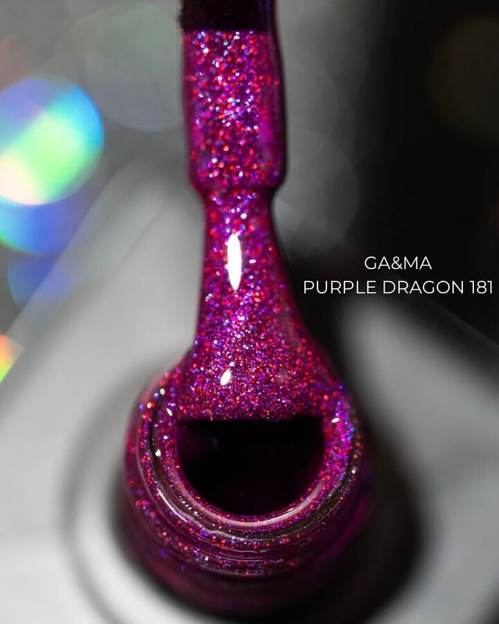 GA&MA. Gel polish #181 PURPLE DRAGON, 10 ml, гель-лак, фіолетовий з шимером #2
