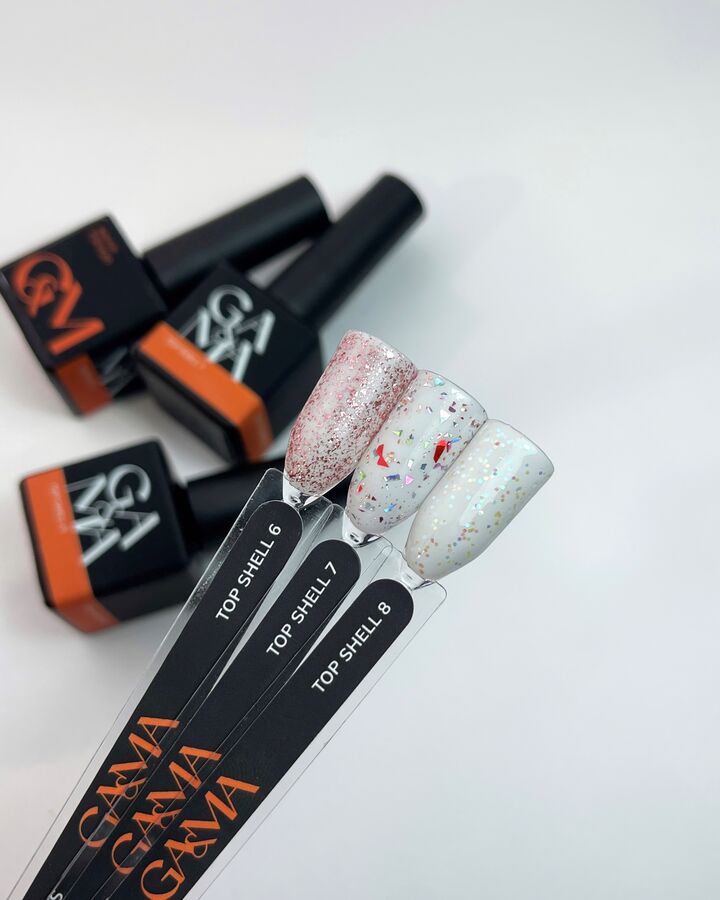 GA&MA. Shell Top #008, 10 ml, топ з різнокольоровими шестикутниками #4