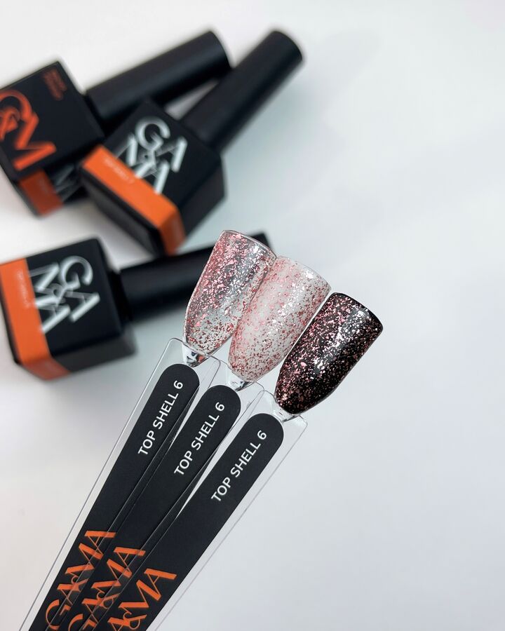 GA&MA. Shell Top #006, 10 ml, top z różową folią #2