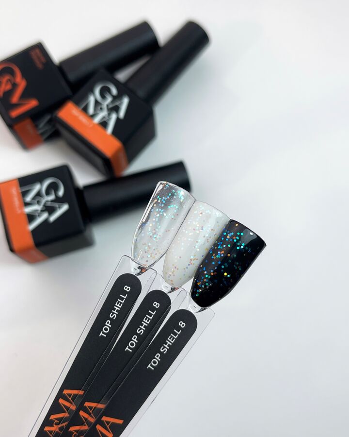GA&MA. Shell Top #008, 10 ml, топ з різнокольоровими шестикутниками #2