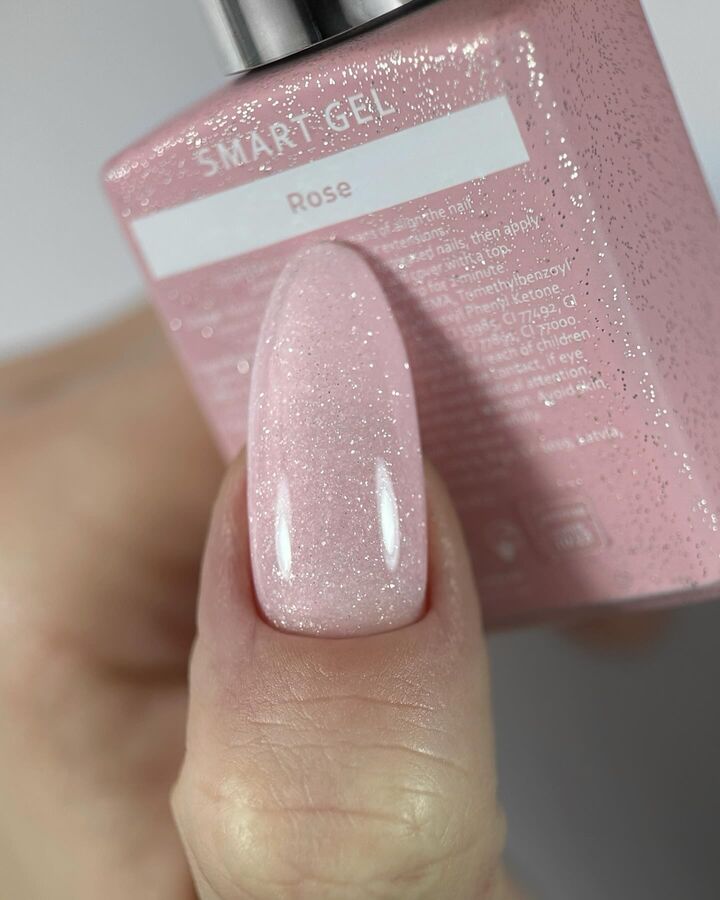 HEYLOVE. Smart gel, ROSE, 15 ml, liquid builder gel, гель для нарощування з шимером #2
