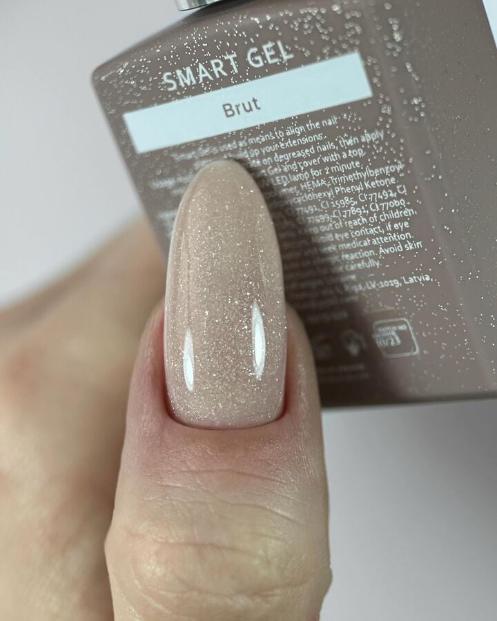 HEYLOVE. Smart gel, BRUT, 15 ml, liquid builder gel, gel para alongamento com shimmer #2