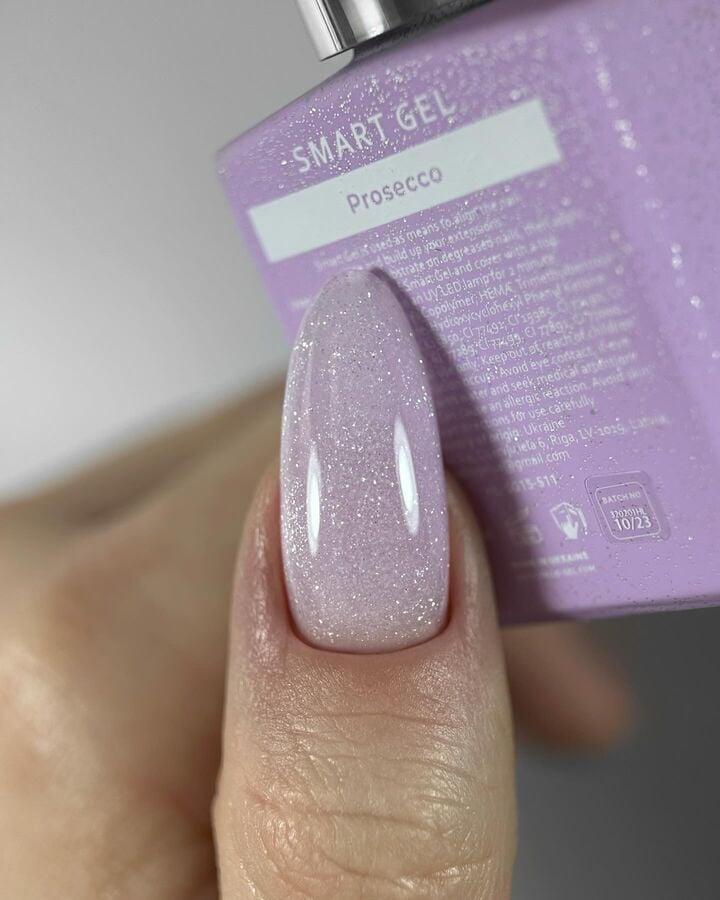 HEYLOVE. Smart gel, PROSECCO, 15 ml, liquid builder gel, гель для нарощування з шимером #2