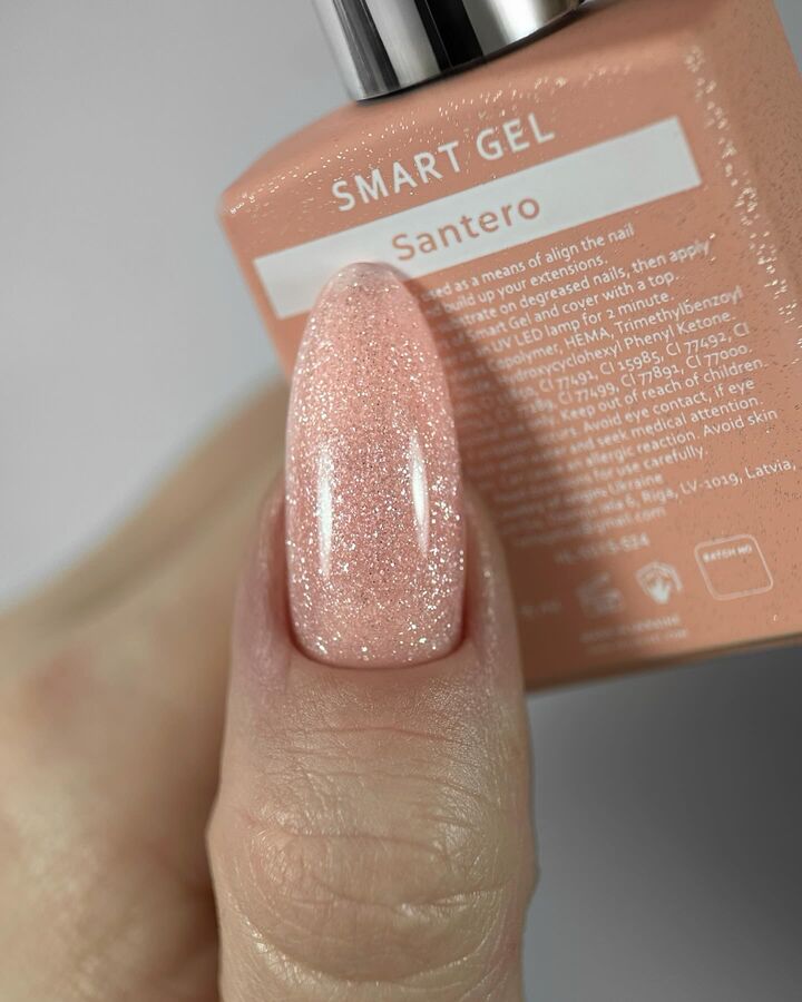 HEYLOVE. Smart gel, SANTERO, 15 ml, liquid builder gel, gel de construção com shimmer #2
