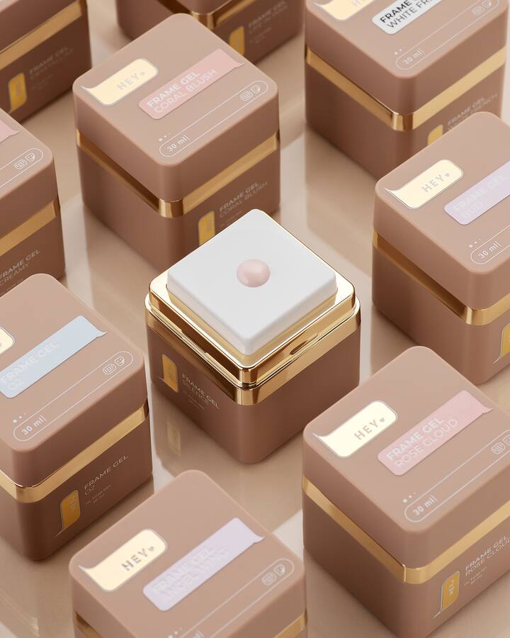 HEYLOVE. Frame builder Gel with Pump, CORAL BLUSH, 30 ml, універсальний гель для нарощування з помпою, бежево-персиковий #6