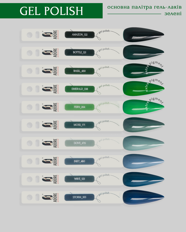 ADORE. Gel Polish, #171, Moss, 8 ml. Gel Polish, zielony mech #2