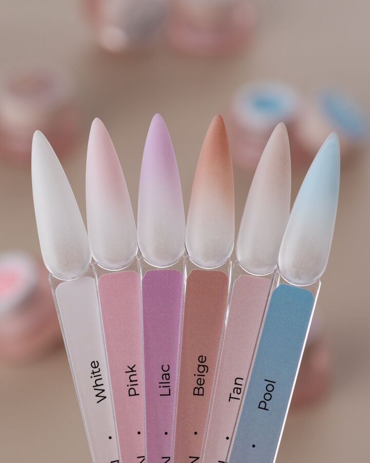 HEYLOVE. Nail Cushion set «White», 6 pcs, набір гелевих фарб для омбре, стемпінгу та малювання #2