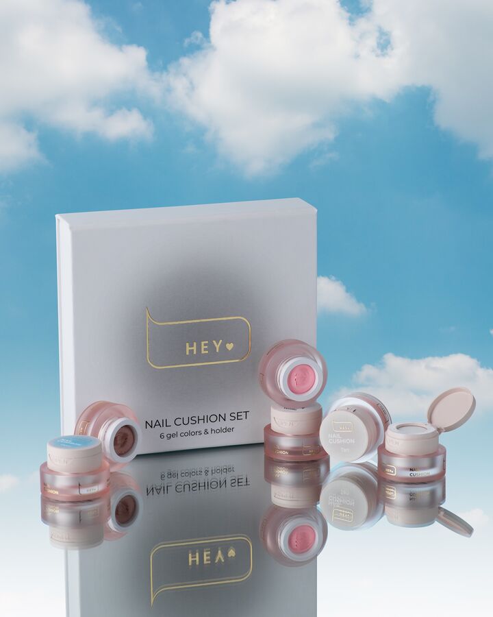 HEYLOVE. Nail Cushion set «White», 6 pcs, набір гелевих фарб для омбре, стемпінгу та малювання #4