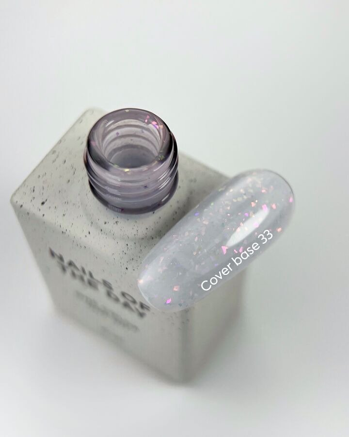 NOTD. Cover Base Potal, NEW Formula #33, 10 ml, молочна база з голографічною поталлю #2