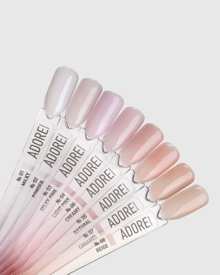 ADORE. Bottle Gel, 15 ml, #03, Milky Pink. Гель для зміцнення, молочний рожевий #3