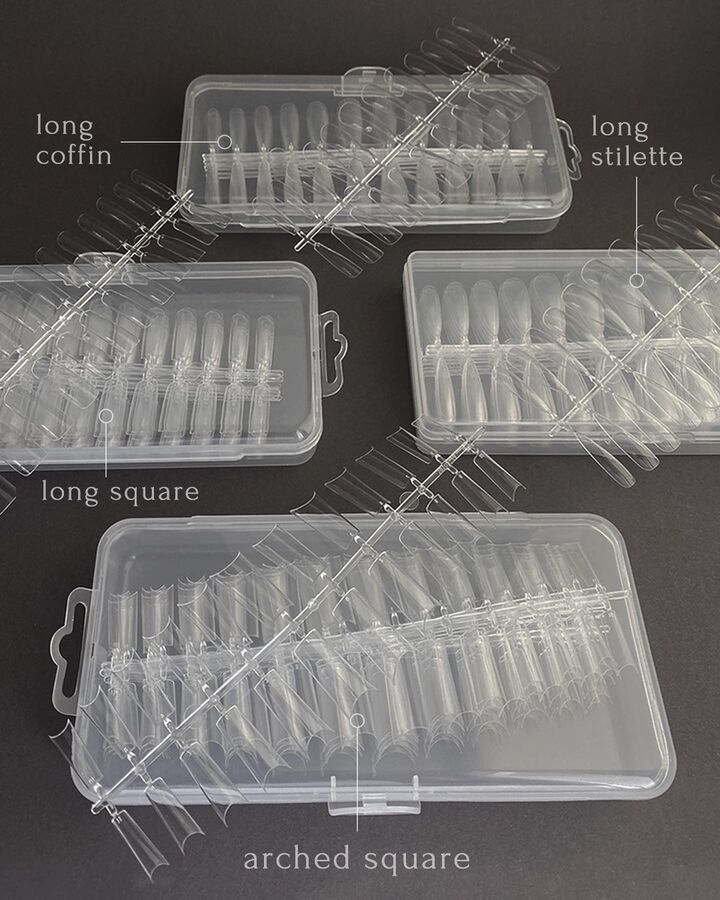 ADORE. Funky Gel Tips, Coffin Long, 240 pcs. Гелеві тіпси, подовжена балерина #4
