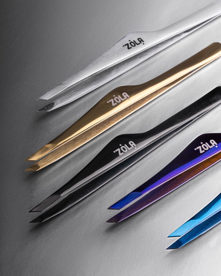 ZOLA. Eyebrow Tweezer "Premium Series". Silver. Пінцет професійний для брів, срібний #6