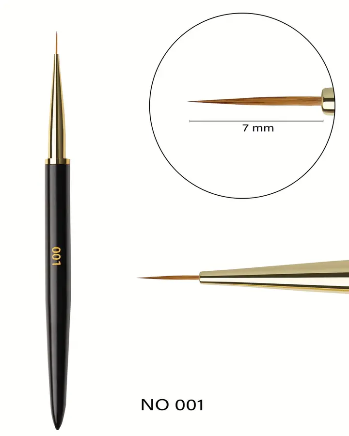 F.O.X. Art Brush, #001, 7 mm. Pinceau liner "Linéaire court" #3