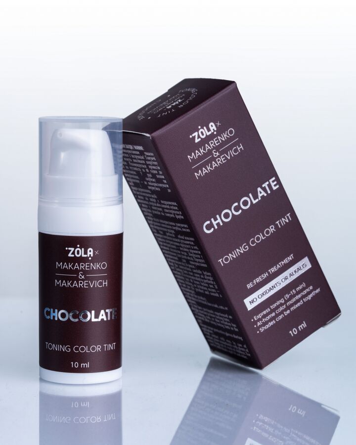 ZOLA x Makarenko x Makarevich. Eyebrow Toning Color Tint, Chocolate, 10 ml. Тонуюча фарба для брів, коричневий #5