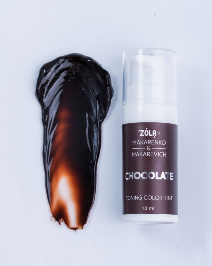ZOLA x Makarenko x Makarevich. Eyebrow Toning Color Tint, Chocolate, 10 ml. Тонуюча фарба для брів, коричневий #3