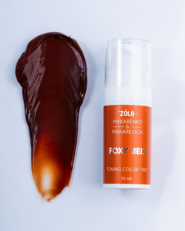 ZOLA x Makarenko x Makarevich. Eyebrow Toning Color Tint, Foxy Red, 10 ml. Тонуюча фарба для брів, рудий #3