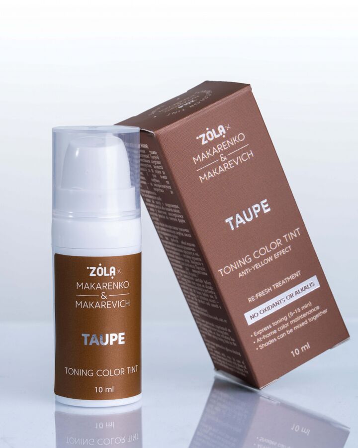 ZOLA x Makarenko x Makarevich. Eyebrow Toning Color Tint, Taupe, 10 ml. Тонуюча фарба для брів, нейтральний русий #5
