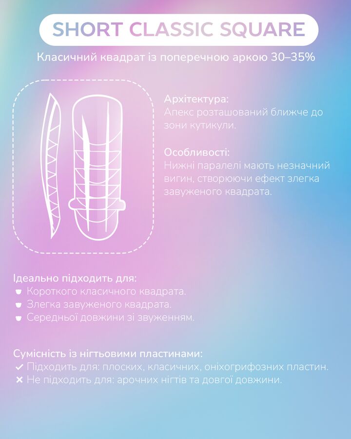 You Are Cute. Top nail forms, mix. Набір верхніх форм для нарощування нігтів 12в1 #2