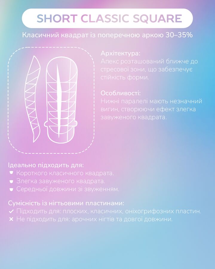 You Are Cute. Top nail forms, mix. Набір верхніх форм для нарощування нігтів 12в1 #7