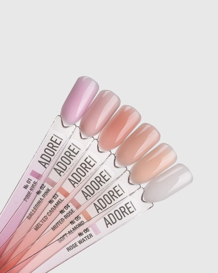 ADORE. One Drop Gel, 30 g, #06, Rose water. Gel per allungamento, latte con sottotono rosa #3