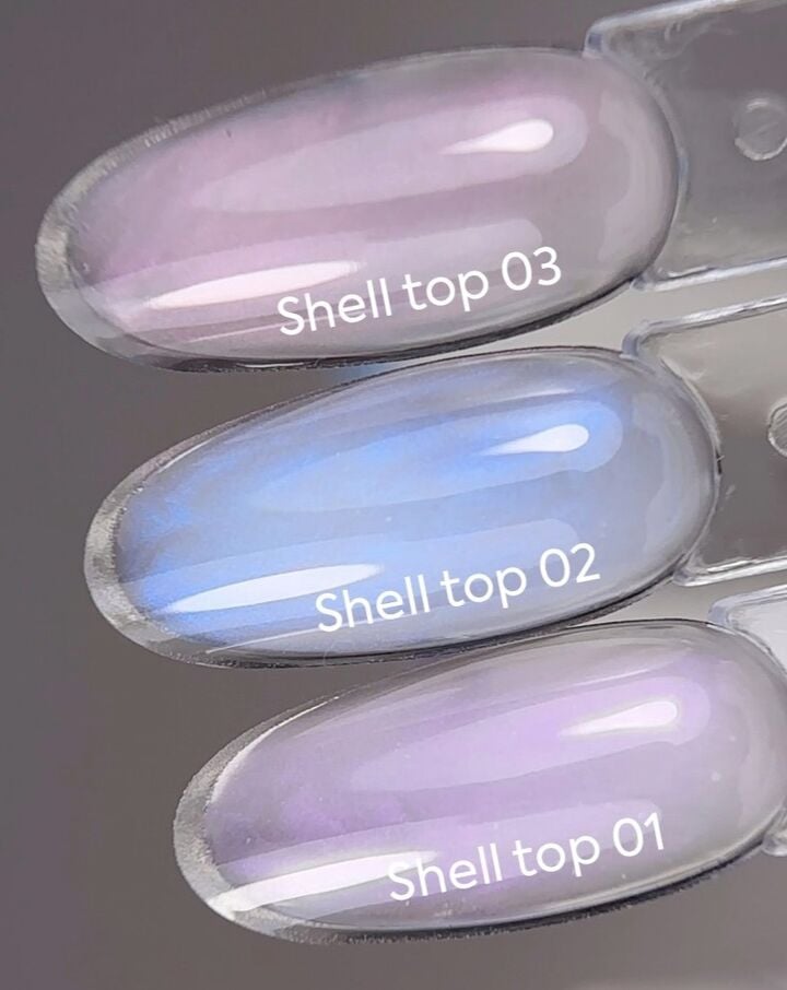 NOTD. Shell Top #02, 10 ml, перлинний топ з блакитною втиркою #5