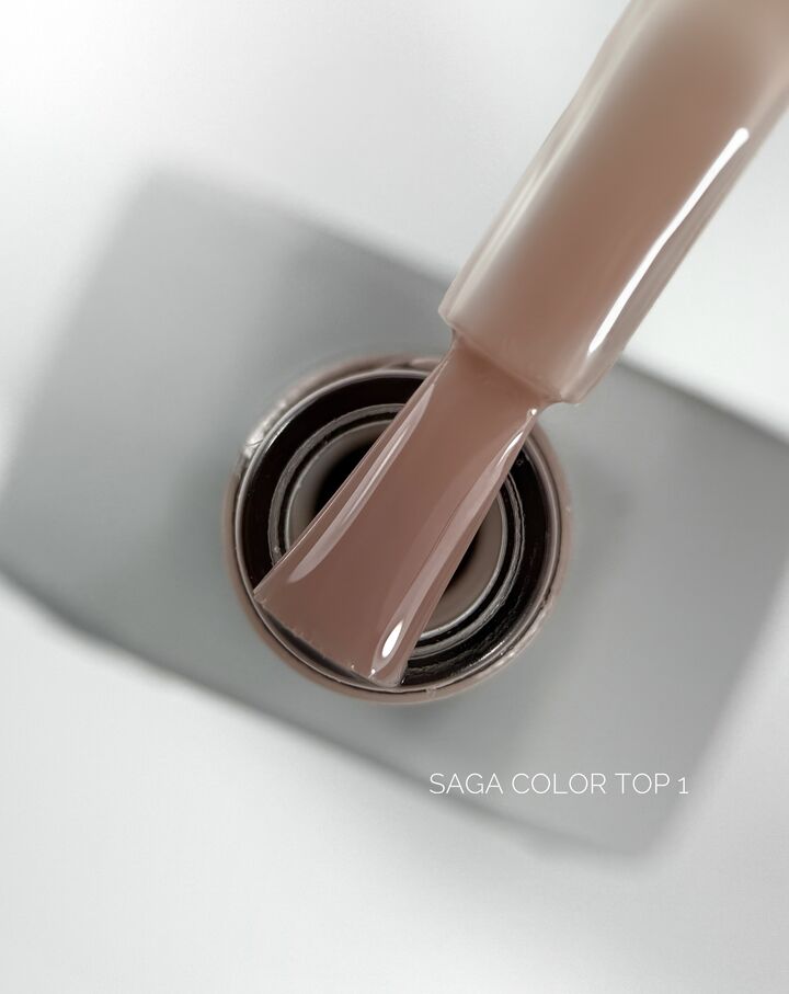 SAGA. Color Top, no wipe, #1, 10 ml. Кольоровий топ без липкого шару #1