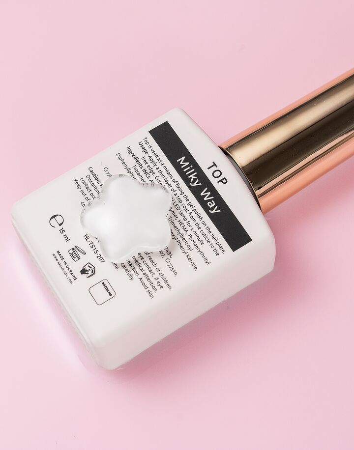 HEYLOVE. "Milky Way" Top coat, 15 ml, молочний топ без липкого шару #2