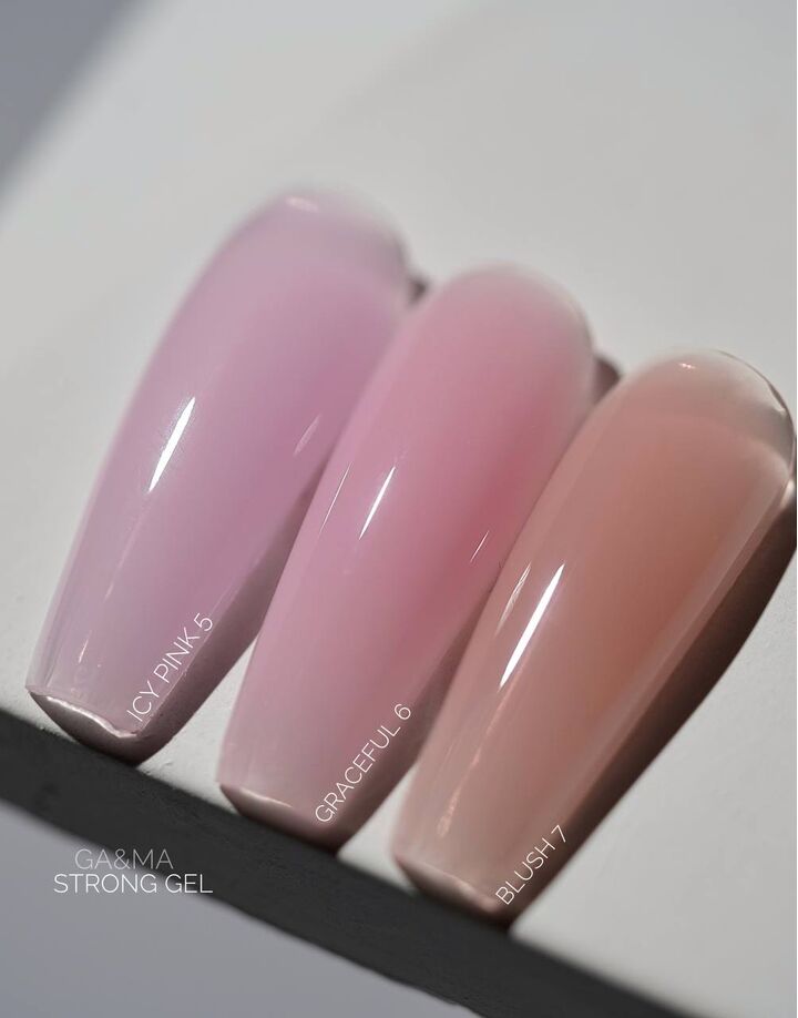 GA&MA. Strong builder gel, Icy Pink #005, 30 ml, гель без опилу, холодний рожевий #4