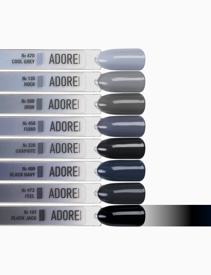 ADORE. Gel Polish, #101, Black Jack, 12 ml. gel polish, schwarz #4