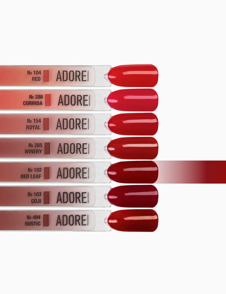 ADORE. Gel Polish, #102, Redleaf, 12 ml. Гель-лак, рубіновий #4