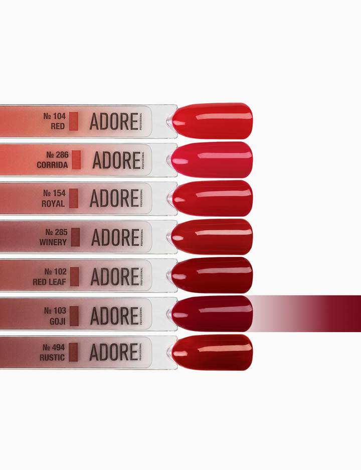 ADORE. Gel Polish, #103, Goji, 12 ml. Гель-лак, темно-червоний iз вишневим пiдтоном #4