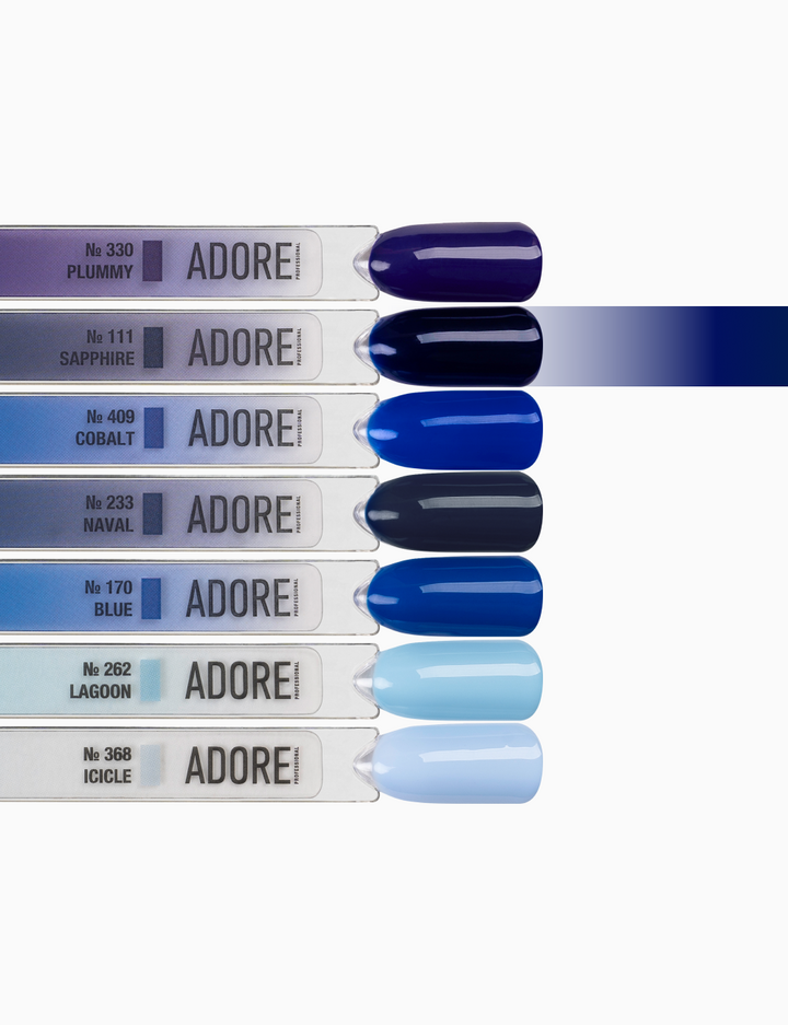 ADORE. Gel Polish, #111, Saphire, 12 ml. Gel polish, bleu royal foncé #4