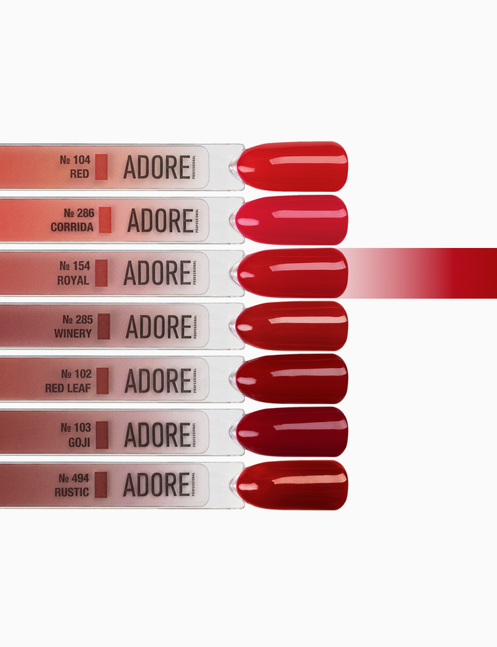 ADORE. Gel Polish, #154, Royal, 12 ml. Гель-лак, колорівський червоний #5