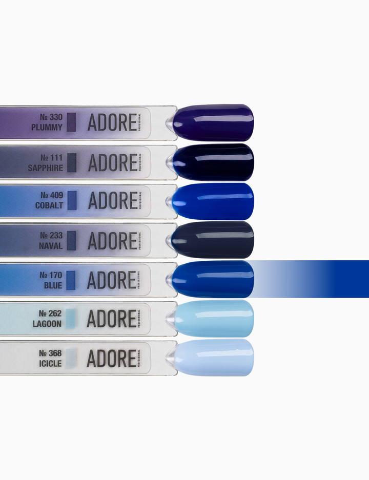 ADORE. Gel Polish, #170, Blue, 12 ml. Gel polish, azul clássico #4