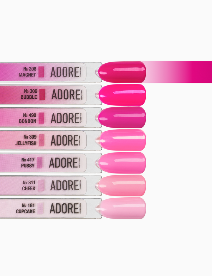 ADORE. Gel Polish, #208, Magnet, 12 ml. Гель-лак, світла маджента #4